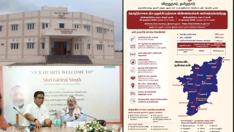 1 லட்சம் வேலைவாய்ப்புகளை உருவாக்கும் விருதுநகர் ஜவுளி பூங்கா! முக்கிய அறிவிப்பை வெளியிட்ட அரசு!!