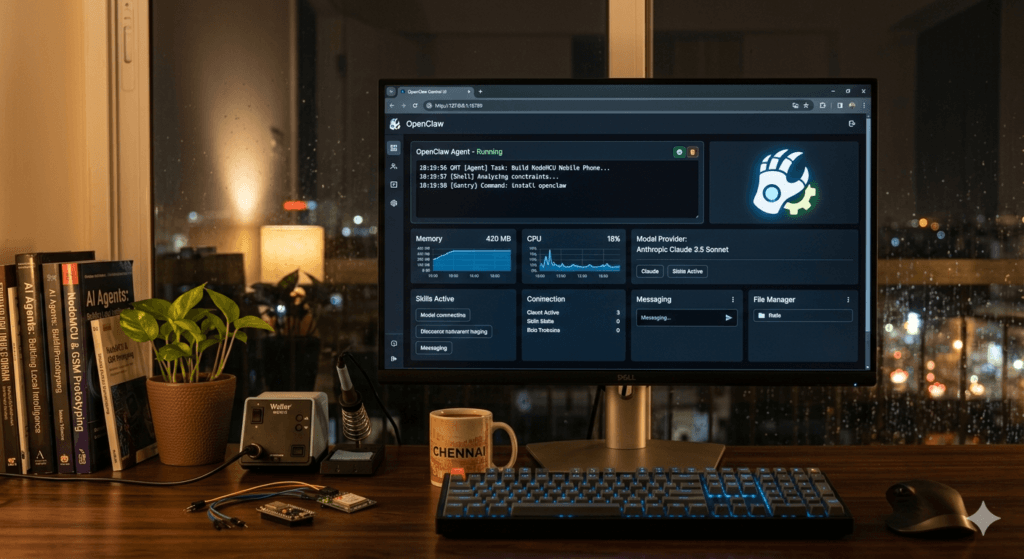 OpenClaw AI agent setup, DIY AI Assistant, OpenClaw Windows tutorial, SIM800L NodeMCU integration